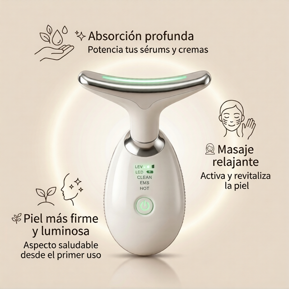 AURASKIN ONE™ Masajeador Facial LED Reafirmante