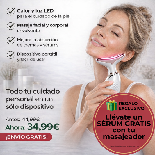 AURASKIN ONE - Masajeador Facial y Corporal + Sérum Facial